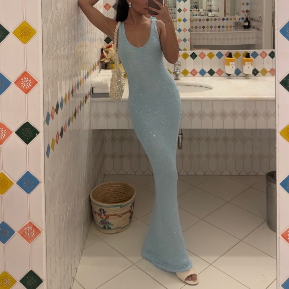 ASTA RESORT Light Blue Knit Top